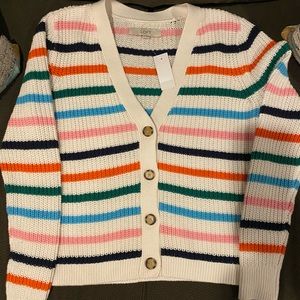Loft striped button down sweater. New with tags!! Size Med